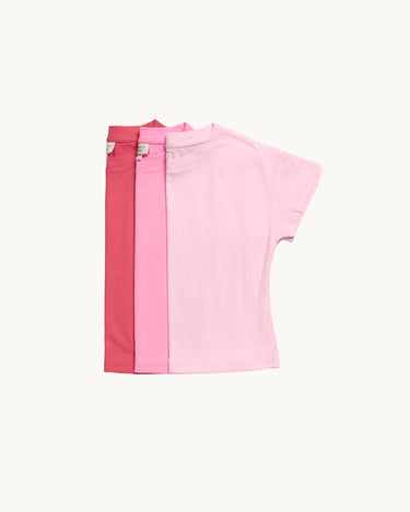 Cotton T-Shirts 3 Pcs Pink