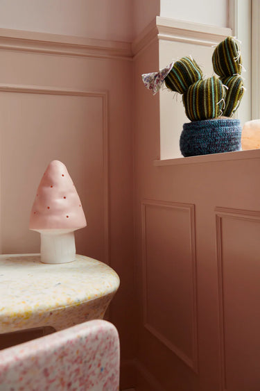 Small Mushroom Lamp Pink
