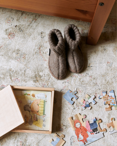 Wool Indoor Shoes Beige