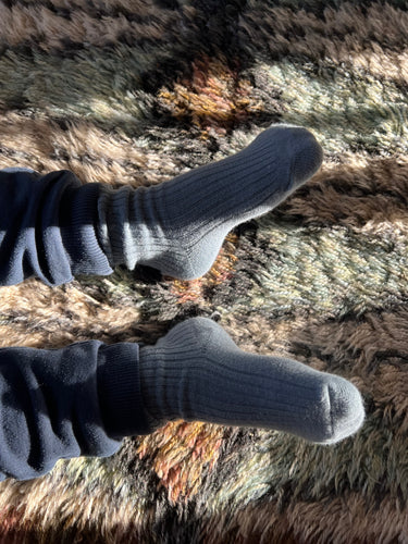 Ribbed Socks Grey Blue