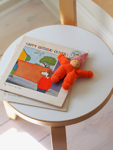 Wichtel Rattle Doll Red Orange