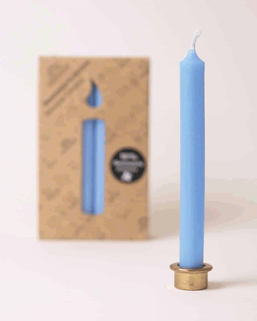 Beeswax Candles Box of 12 Blue