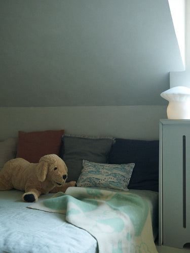 Medium Mushroom Lamp Light Blue