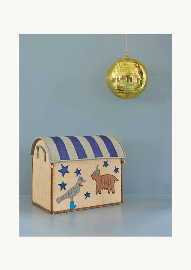 Medium Raffia Basket 'Party Animals'