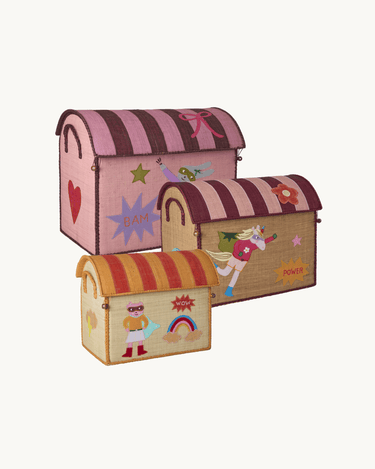 Medium Raffia Basket 'Pink Hero'