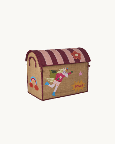 Medium Raffia Basket 'Pink Hero'