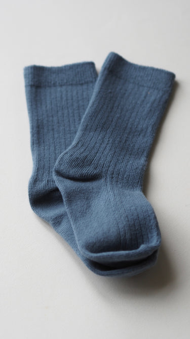 Ribbed Socks Grey Blue