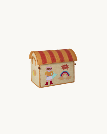 Small Raffia Basket 'Pink Hero'