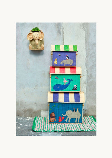 Small Raffia Basket 'Zoo'