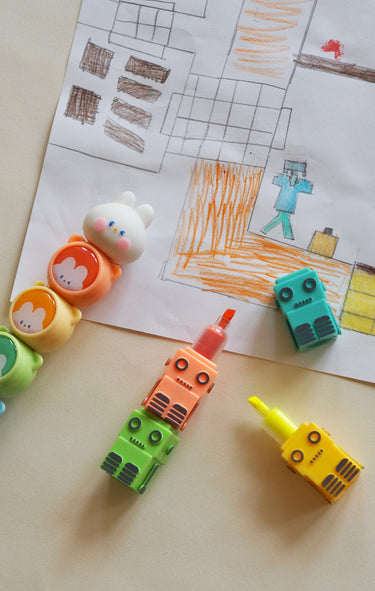 Stackable Highlighter Set Robot