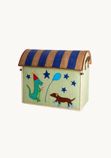 Large Raffia Basket 'Party Animals'