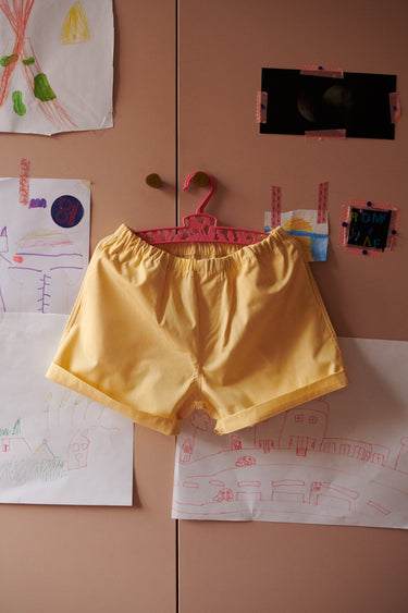 Cotton Shorts with Pockets Yellow