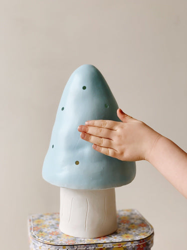 Small Mushroom Lamp Blue